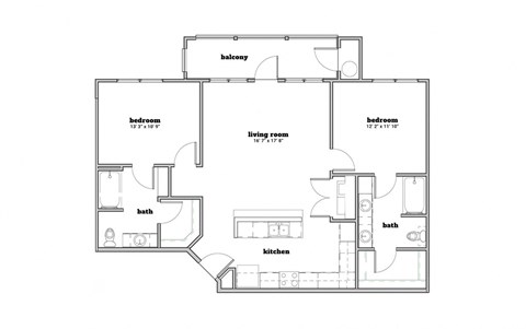 a floor plan of a 1 bedroom floor plan